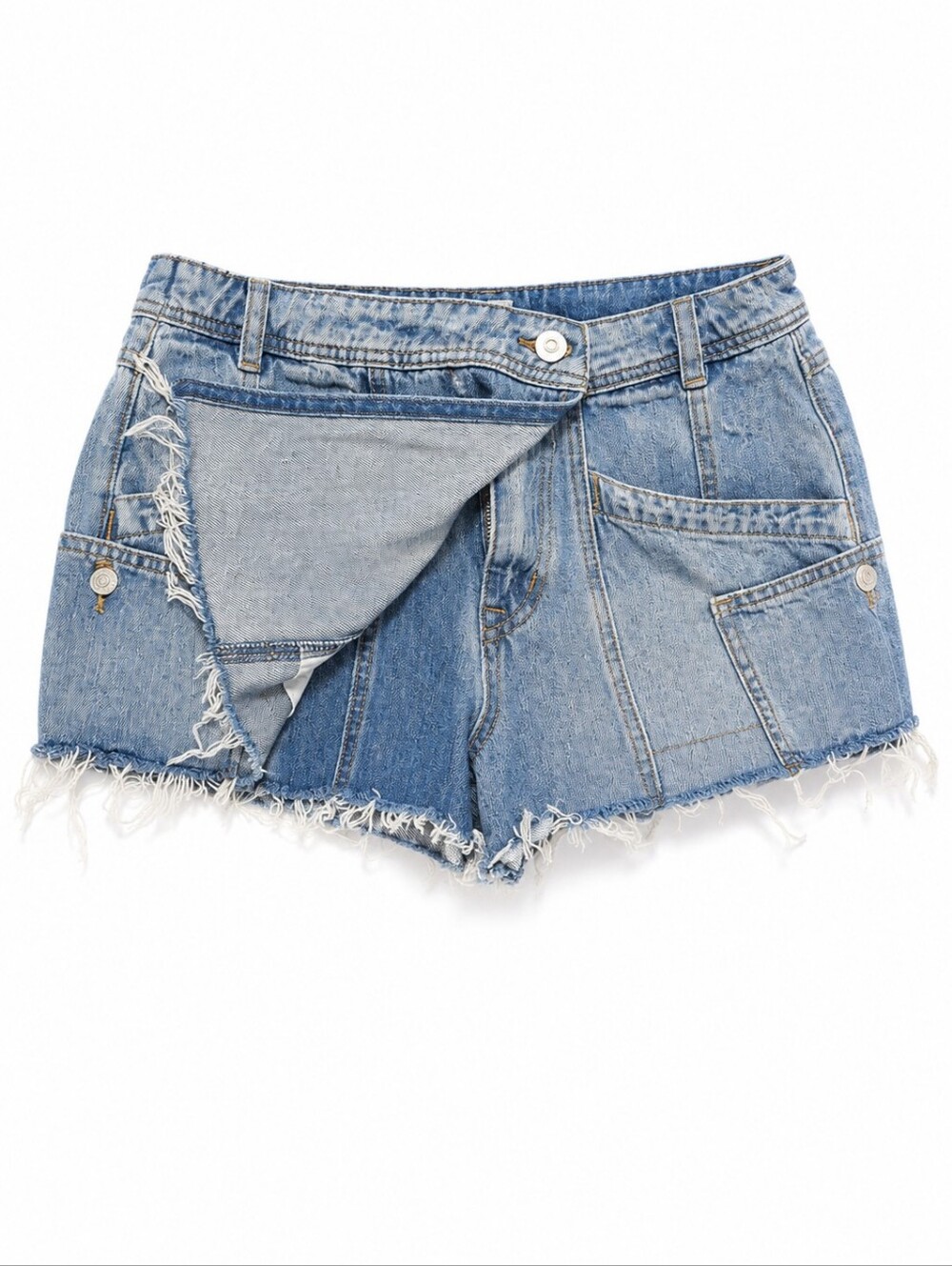 Free People Cargo Denim Mini Skort - Picture 3 of 9